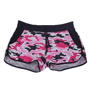 Shortinho Feminino Moletom MXD Conceito Camuflado Rosa