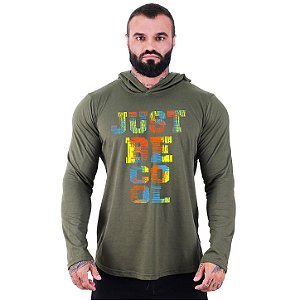 Camiseta Manga Longa Longline Com Touca MXD Conceito Just Be Cool