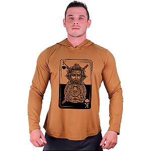 Camiseta Manga Longa Longline Com Touca MXD Conceito Card King