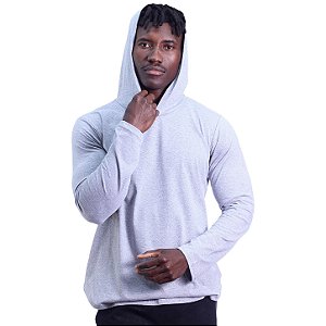 Camiseta Manga Longa Longline Com Touca MXD Conceito Mescla Tradicional