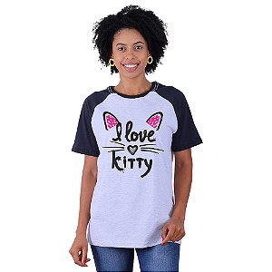 Camiseta Tradicional Manga Curta MXD Conceito I Love Kitty