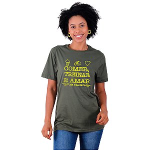 Camiseta Tradicional Manga Curta MXD Conceito Comer, Treinar e Amar