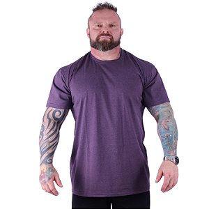 Camiseta Plus Size Tradicional Manga Curta MXD Conceito 50% Algodão 50% Poliéster Mescla Roxo