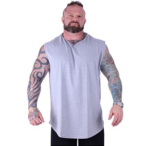 Regata Machão Longline Sem Manga Plus Size MXD Conceito 50% Algodão 50% Poliéster Mescla Tradicional