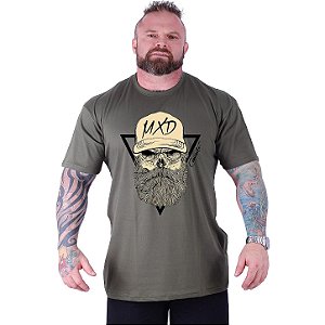 Camiseta Tradicional Estampada Plus Size Curta MXD Conceito Caveira da Moda