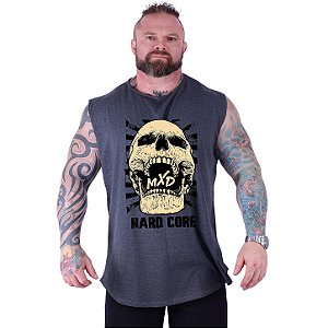 Regata Machão Longline Estampada Sem Manga Plus Size MXD Conceito Caveira HardCore