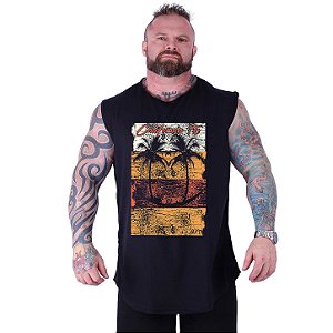 Regata Machão Longline Estampada Sem Manga Plus Size MXD Conceito Beach MXD