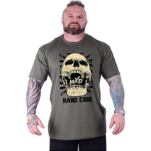 Camiseta Tradicional Estampada Plus Size Curta MXD Conceito Caveira HardCore