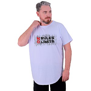 Camiseta Longline Estampada Plus Size MXD Conceito Manga Curta No Rules No Limits