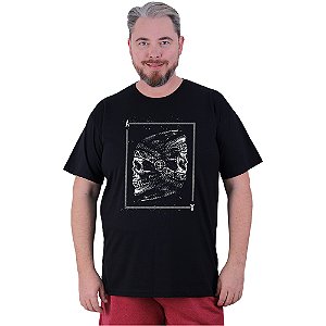 Camiseta Tradicional Estampada Plus Size Curta MXD Conceito Carta Ás Indígena