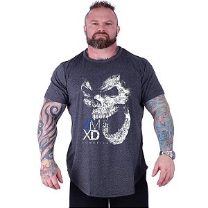 Camiseta Longline Estampada Plus Size MXD Conceito Manga Curta Gorilla Skull