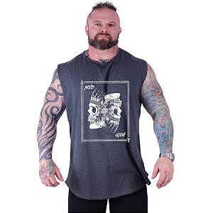 Regata Machão Longline Estampada Sem Manga Plus Size MXD Conceito Carta Ás Indígena