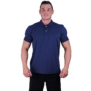 Camisa Gola Polo Masculina Rentex MXD Conceito Pontinhos Marinho