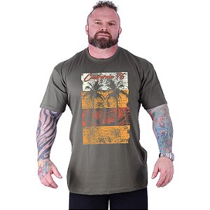 Camiseta Tradicional Estampada Plus Size Curta MXD Conceito Praia Tropical