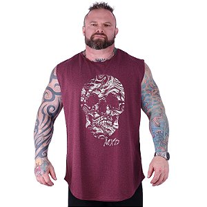 Regata Machão Longline Estampada Sem Manga Plus Size MXD Conceito Caveira Sombras