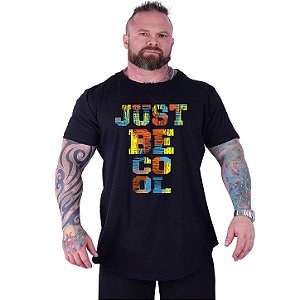 Camiseta Longline Estampada Plus Size MXD Conceito Manga Curta Just Be Cool