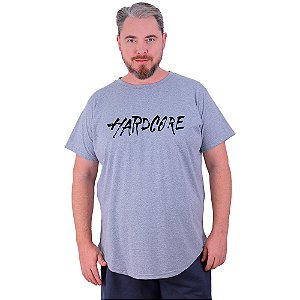 Camiseta Longline Estampada Plus Size MXD Conceito Manga Curta Hardcore