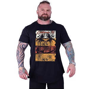 Camiseta Longline Estampada Plus Size MXD Conceito Manga Curta Beach MXD