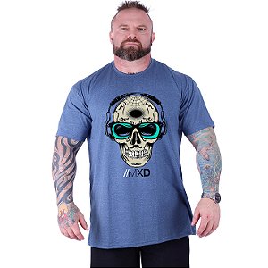 Camiseta Tradicional Estampada Plus Size Curta MXD Conceito Caveira Popstar