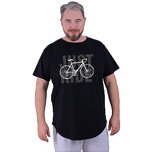 Camiseta Longline Estampada Plus Size MXD Conceito Manga Curta MTB Mountain Bike Just Ride