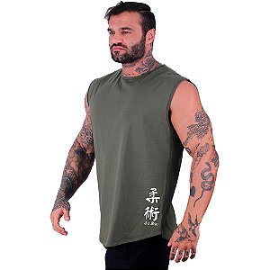 Regata Machão Longline Estampa Lateral Sem Manga MXD Conceito Jiu Jitsu