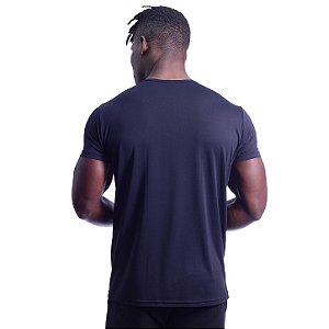 Camiseta Dry Premium Tradicional MXD Conceito Fit em 100% Poliamida String Furadinho Preta