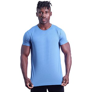 Camiseta Dry Premium Tradicional MXD Conceito Fit em 100% Poliamida String Furadinho Azul Noite