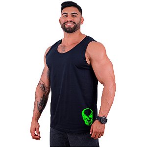 Regata Clássica Estampa Lateral Masculina MXD Conceito Green Skull