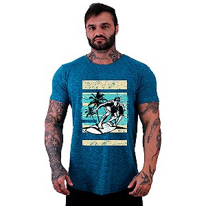 Camiseta Longline Manga Curta MXD Conceito Homen Surfando SURF