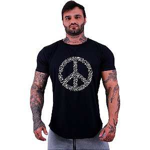 Camiseta Longline Manga Curta MXD Conceito Simbolo da Paz de Passáros
