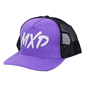 Boné Trucker Exclusivo MXD Conceito Masculino Estampado em Relevo Roxo Lilás