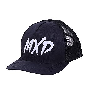 Boné Trucker Exclusivo MXD Conceito Masculino Estampado em Relevo Preto Basic