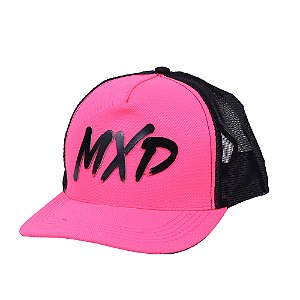 Boné Trucker Exclusivo MXD Conceito Masculino Estampado em Relevo Rosa Fluorescente