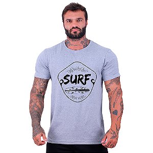 Camiseta Tradicional Masculina Manga Curta MXD Conceito SURF Uma Prancha