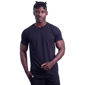 Camiseta Cotton Premium Tradicional fio 40.1 Elastano Masculina MXD Conceito Preto Básico