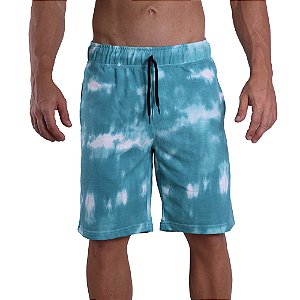 Bermuda Masculina Moletom MXD Conceito Tie Dye Azul