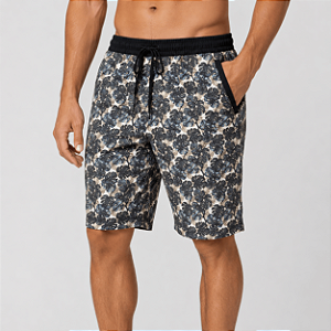 Bermuda Masculina Moletom MXD Conceito Folhas Verde e Marrom