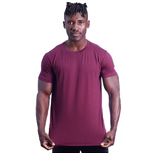 Camiseta Cotton Premium Tradicional fio 40.1 Elastano Masculina MXD Conceito Vermelho Vinho