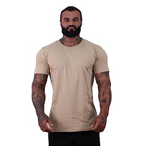 Camiseta Tradicional Masculina MXD Conceito Fio 40.1 Cotton Premium Bege Areia