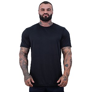 Camiseta Tradicional MXD Conceito Dry Fit 100% Poliéster Furadinho Preto Básico
