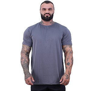 Camiseta Tradicional MXD Conceito Dry Fit 100% Poliéster Furadinho Cinza Escuro