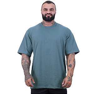 Camiseta Oversized Masculina MXD Conceito Maior Gramatura Cinza Esverdeado