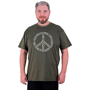 Camiseta Plus Size Tradicional Manga Curta MXD Conceito Simbolo Da Paz