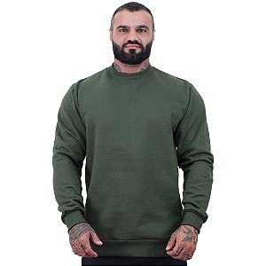 Blusa Moletom Basic Masculina MXD Conceito Sem Touca Verde Militar