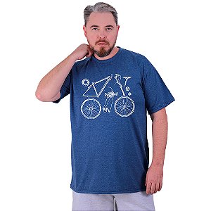 Camiseta Tradicional Estampada Plus Size Curta MXD Conceito MTB Bike Desmontada