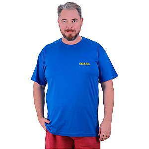Camiseta Tradicional Estampada Plus Size Curta MXD Conceito Brasil Patriota