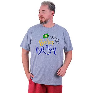 Camiseta Tradicional Estampada Plus Size Curta MXD Conceito Bora Brasil