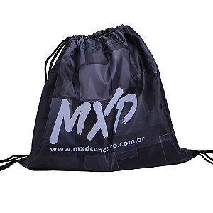 Mochila Saco MXD Conceito Preto com Quadriculado Tons de Cinza