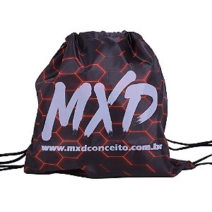 Mochila Saco MXD Conceito Preto com Favos Laranja Neon