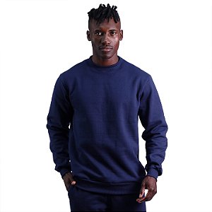 Blusa Moletom Basic Masculina MXD Conceito Sem Touca Azul Marinho